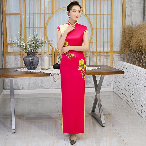 ethnic clothing plus size 5xl women satin long fork cheongsam wedding evening party dress elegant classic short sleeve vintage button qipao, Red
ethnic clothing plus size 5xl women satin long fork cheongsam wedding evening party dress elegant classic short sleeve vintage button qipao, Red