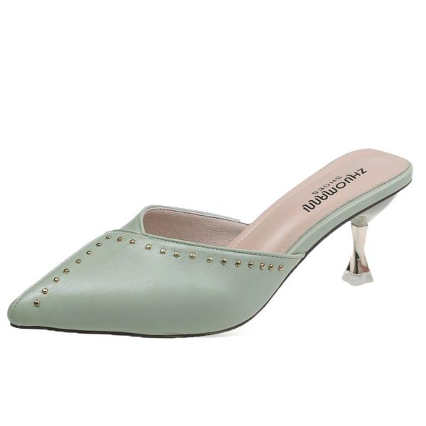 slippers rivet pointed toe women shoes summer fashion ladies woman mules sewing high heels casual slides, Black
slippers rivet pointed toe women shoes summer fashion ladies woman mules sewing high heels casual slides, Black