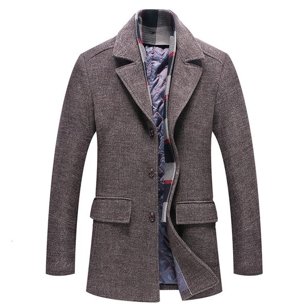 new winter men's jacket fashion business thicken wool trench coat detachable scarf collar dxw4, Black;brown
new winter men's jacket fashion business thicken wool trench coat detachable scarf collar dxw4, Black;brown