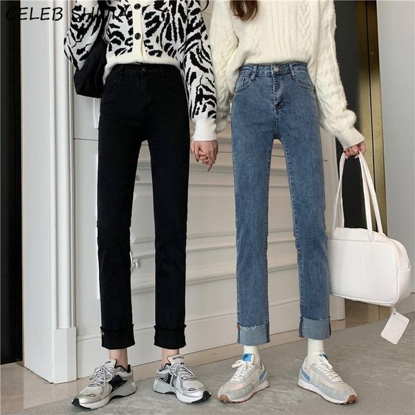 women's jeans 2021 spring cuffs denim woman gray blue straight leg pants female clothes korean show slim vintage for
women's jeans 2021 spring cuffs denim woman gray blue straight leg pants female clothes korean show slim vintage for