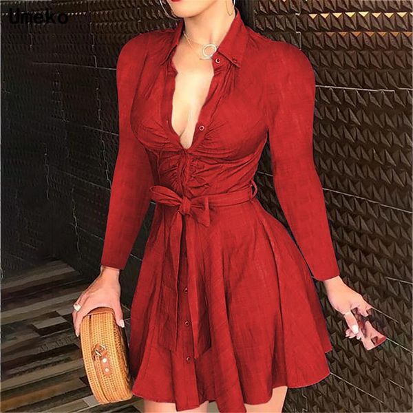 casual dresses chic women elegant solid party dress fashion pleated long sleeve button a-line autumn deep v neck satin mini, Black;gray
casual dresses chic women elegant solid party dress fashion pleated long sleeve button a-line autumn deep v neck satin mini, Black;gray