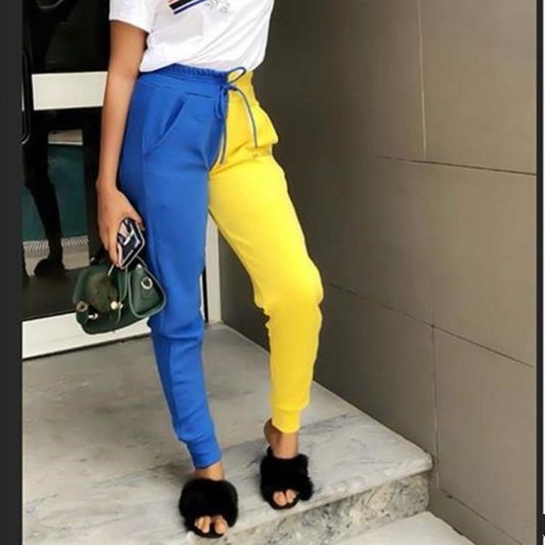 women's pants & capris bkld fanshion women yellow blue patchwork 2021 summer high waist casual with pockets elastic sweatpants, Black;white
women's pants & capris bkld fanshion women yellow blue patchwork 2021 summer high waist casual with pockets elastic sweatpants, Black;white