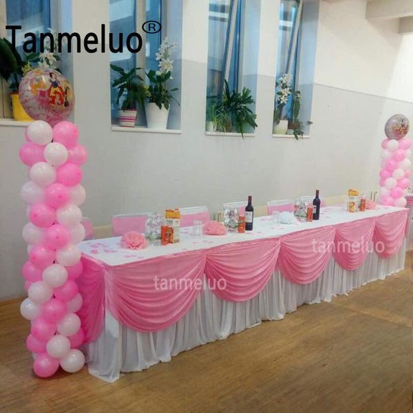 10ft long ice silk table skirt tablecloth skirting with swag drape for wedding event party decoration
10ft long ice silk table skirt tablecloth skirting with swag drape for wedding event party decoration