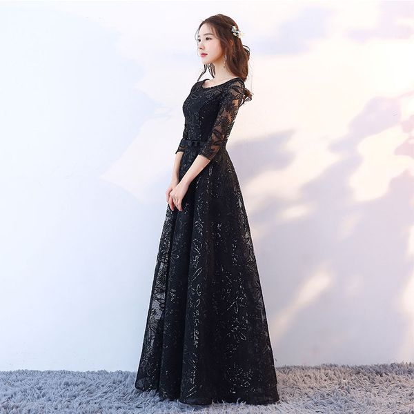 evening dresses new fashion elegant formal sequin lace black vintage a-line half floor-length plus size prom gown, Black;red
evening dresses new fashion elegant formal sequin lace black vintage a-line half floor-length plus size prom gown, Black;red