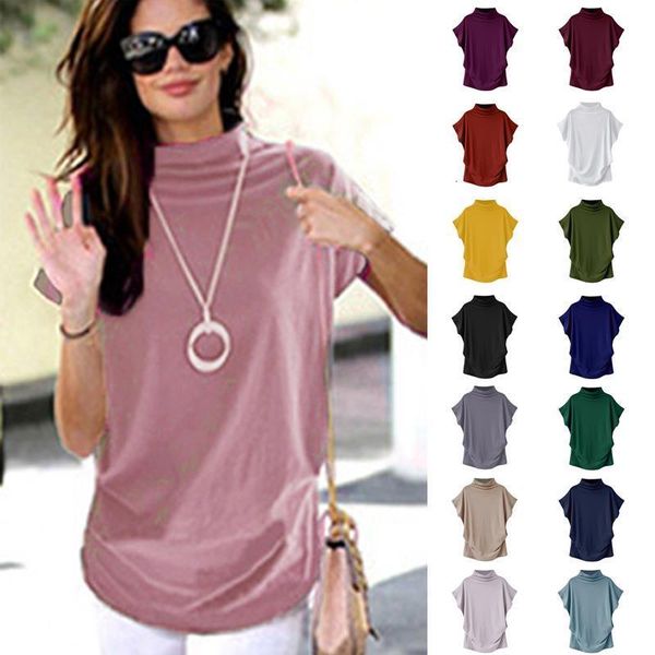2021 new women casual summer t shirt short batwing sleeve loose solid turtleneck tee shirt 2021 t-shirts femme tees, White
2021 new women casual summer t shirt short batwing sleeve loose solid turtleneck tee shirt 2021 t-shirts femme tees, White