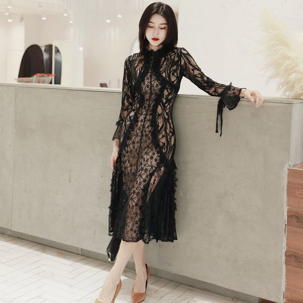 autumn spring fashion comfortable lace perspective formal personality elegant black long a-line dress nk4z, White;black
autumn spring fashion comfortable lace perspective formal personality elegant black long a-line dress nk4z, White;black