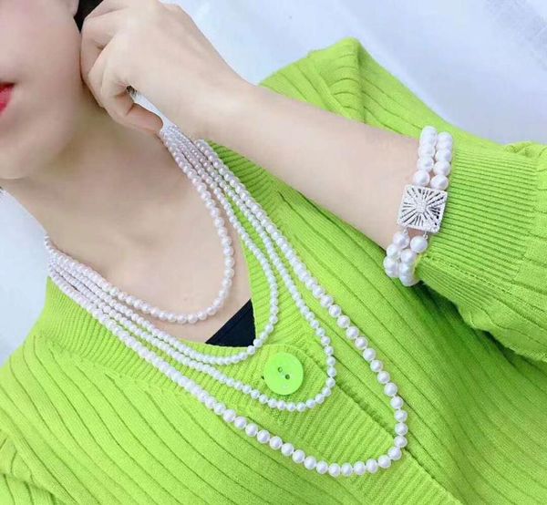 earrings & necklace women's 50-90cm diy micro inlay zircon clasp accessory 5-6mm 8-9mm white freshwater pearl bracelet set fashion jewe, Silver
earrings & necklace women's 50-90cm diy micro inlay zircon clasp accessory 5-6mm 8-9mm white freshwater pearl bracelet set fashion jewe, Silver