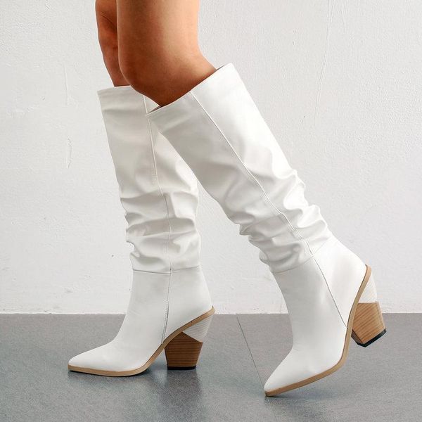 boots black white fashion pleated knee high women pu leather wedges heels long pointed toe autumn winter plush shoes
boots black white fashion pleated knee high women pu leather wedges heels long pointed toe autumn winter plush shoes