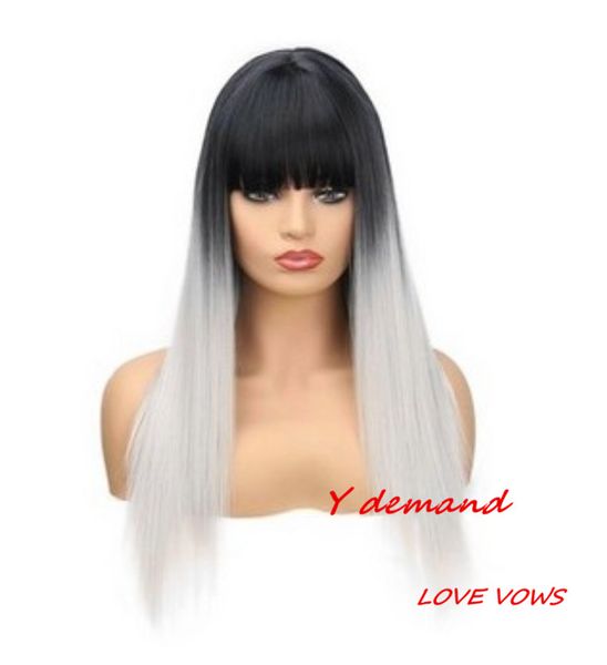 fahion long ombre wigs with bang for black women 22 inch straight heat resistant synthetic bob wig grey color factory direct full wigsfactor
fahion long ombre wigs with bang for black women 22 inch straight heat resistant synthetic bob wig grey color factory direct full wigsfactor