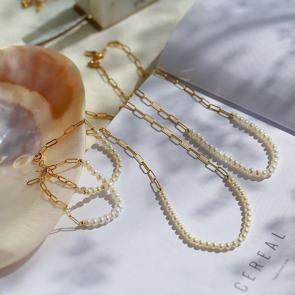 chokers women gold plated link joint freshwater pearl choker necklace with bracelet set, Golden;silver
chokers women gold plated link joint freshwater pearl choker necklace with bracelet set, Golden;silver