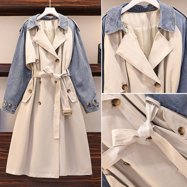 size coats spring denim false stitching female garments jacket trech ta510 4vf0, Tan;black
size coats spring denim false stitching female garments jacket trech ta510 4vf0, Tan;black