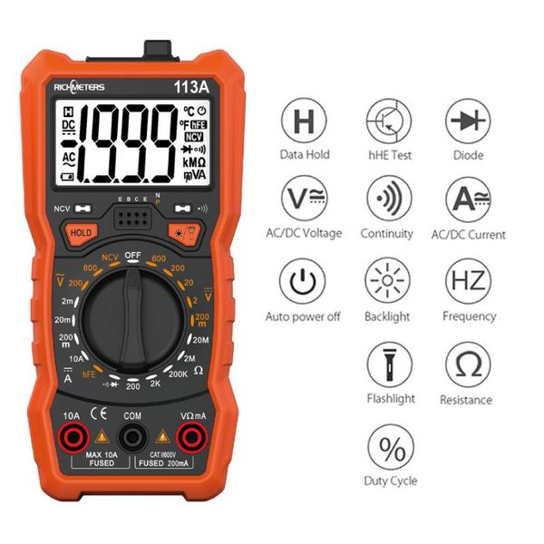 multimeters rm113d auto ranging ncv digital multimeter 6000 counts ac/dc voltage meter flash light back large screen 113a
multimeters rm113d auto ranging ncv digital multimeter 6000 counts ac/dc voltage meter flash light back large screen 113a