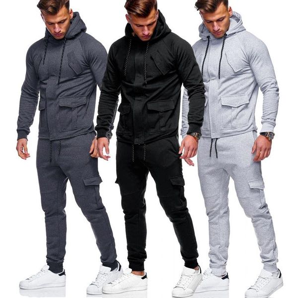 men's tracksuits 2021 fashion supply zipper hooded leisure sports suit in autumn and winter, Gray
men's tracksuits 2021 fashion supply zipper hooded leisure sports suit in autumn and winter, Gray
