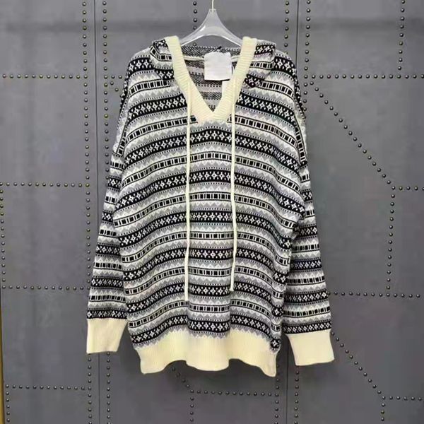 2021 autumn winter new lazy wind hooded sleeved medium long contrast striped loose women's sweater, Black;gray
2021 autumn winter new lazy wind hooded sleeved medium long contrast striped loose women's sweater, Black;gray