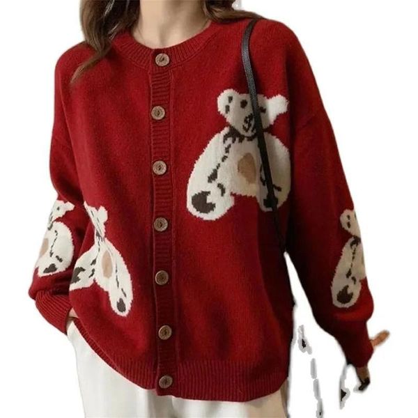 women's knits & tees 2021 spring autumn sweater women cardigan fashion cute cartoon bear knitted single-breasted loose female coat, White
women's knits & tees 2021 spring autumn sweater women cardigan fashion cute cartoon bear knitted single-breasted loose female coat, White
