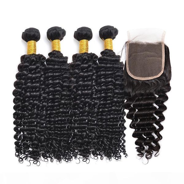 lace closure with brazilian hair 4 bundles deep wave human hair weave unprocessed malaysian peruvian hair extensions, Black;brown
lace closure with brazilian hair 4 bundles deep wave human hair weave unprocessed malaysian peruvian hair extensions, Black;brown