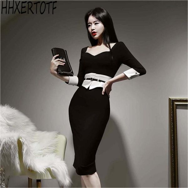 2021 spring bodycon sheath pencil dress three quarter sleeve belt office lady dresses, Black;gray
2021 spring bodycon sheath pencil dress three quarter sleeve belt office lady dresses, Black;gray