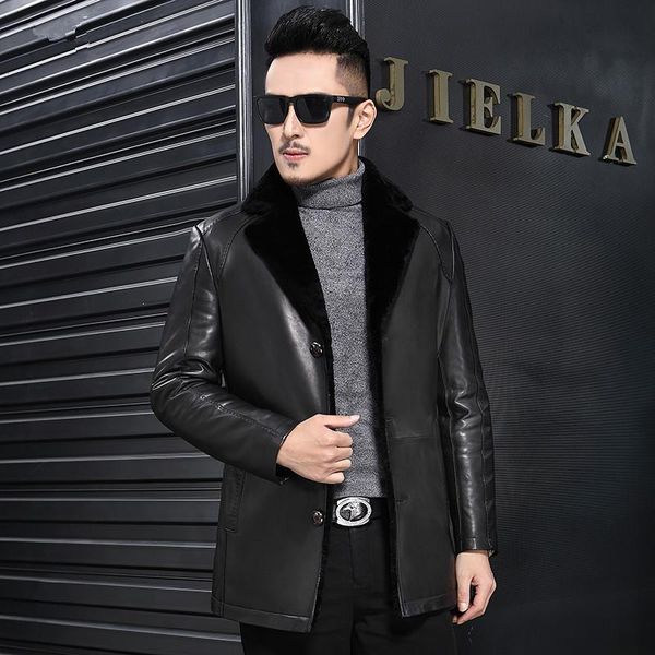 men's leather & faux winter jacket men natural lamb fur plus size coat 5xl 6xl mens genuine sheepskin jackets long coats my764, Black
men's leather & faux winter jacket men natural lamb fur plus size coat 5xl 6xl mens genuine sheepskin jackets long coats my764, Black