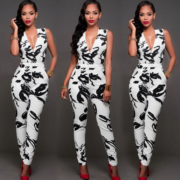women's jumpsuits & rompers 2021 summer women ladies sleeveless deep v neck clubwear playsuit bodycon party jumpsuit romper trousers, Black;white
women's jumpsuits & rompers 2021 summer women ladies sleeveless deep v neck clubwear playsuit bodycon party jumpsuit romper trousers, Black;white