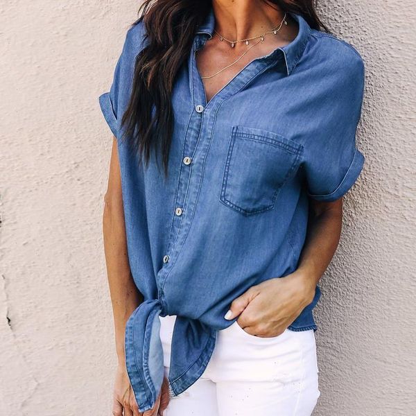 2021 denim shirt blouse casual blue jean short sleeve shirt fashion women chemise femme d90525, White
2021 denim shirt blouse casual blue jean short sleeve shirt fashion women chemise femme d90525, White