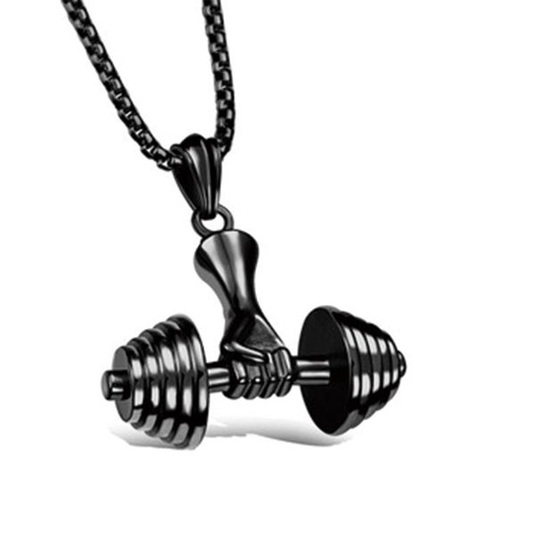 pendant necklaces 2021 europe and america dumbbell barbell fitness men's titanium steel necklace retro accessories punk jewelry, Silver
pendant necklaces 2021 europe and america dumbbell barbell fitness men's titanium steel necklace retro accessories punk jewelry, Silver
