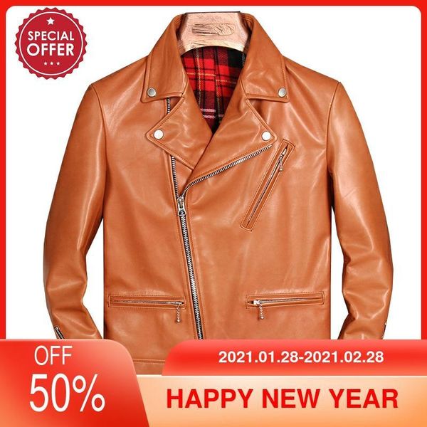 2021 light brown motorcycle style genuine leather jacket men plus size 4xl real natural cowhide spring slim fit biker coat, Black
2021 light brown motorcycle style genuine leather jacket men plus size 4xl real natural cowhide spring slim fit biker coat, Black