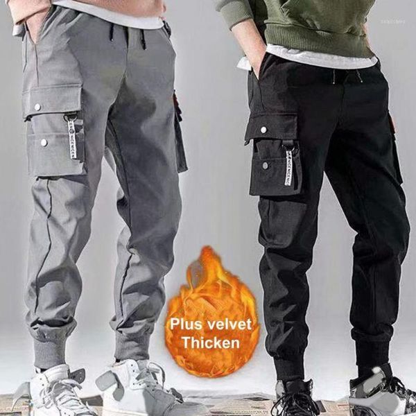 men's pants men solid color cargo multi pockets male elastic waist drawstring autumn spring trousers for daily wear, Black
men's pants men solid color cargo multi pockets male elastic waist drawstring autumn spring trousers for daily wear, Black