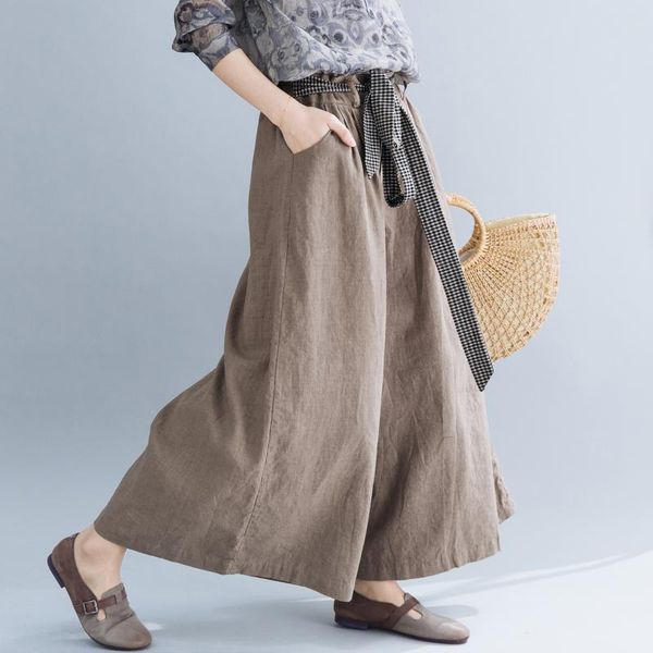 women's pants & capris johnature spring cotton linen plus size women wide leg casual solid color elastic wiast full-length 2021, Black;white
women's pants & capris johnature spring cotton linen plus size women wide leg casual solid color elastic wiast full-length 2021, Black;white