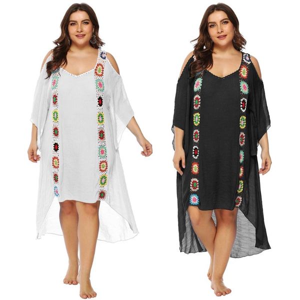 women's swimwear plus size xxl beach dress women swimsuit cover ups crochet beachwear swimming suit covers robe de plage 2021, White;black
women's swimwear plus size xxl beach dress women swimsuit cover ups crochet beachwear swimming suit covers robe de plage 2021, White;black