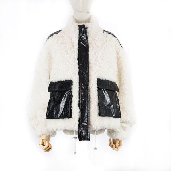 women's fur & faux woman genuine sheep winter overcoat double faced thick coat real wool jacket lambskin white, Black
women's fur & faux woman genuine sheep winter overcoat double faced thick coat real wool jacket lambskin white, Black