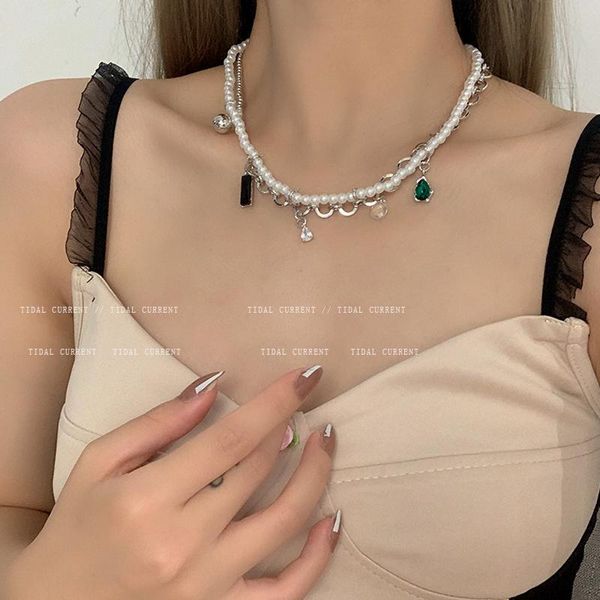 pendant necklaces south korea retro imitation pearls necklace ball tag double clavicle chain hip hop accessories for women jewelry, Silver
pendant necklaces south korea retro imitation pearls necklace ball tag double clavicle chain hip hop accessories for women jewelry, Silver