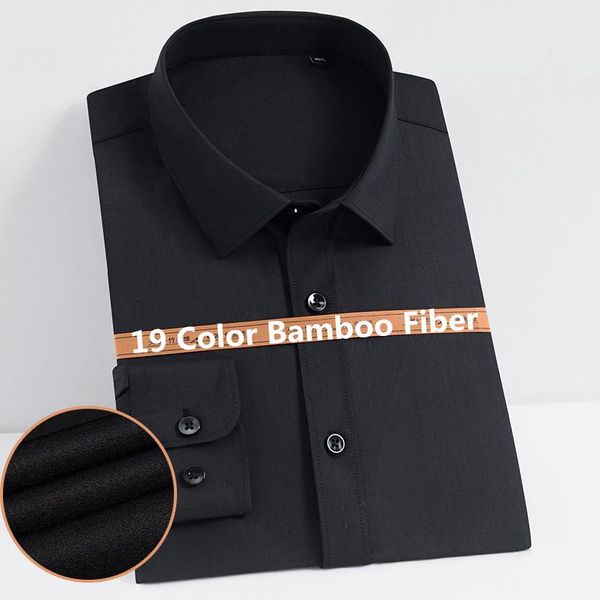 men's casual shirts 19 color bamboo fiber non-iron formal work shirt soft cozy business no pockets long-sleeved men, White;black
men's casual shirts 19 color bamboo fiber non-iron formal work shirt soft cozy business no pockets long-sleeved men, White;black