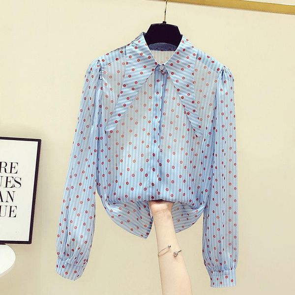 women's blouses & shirts 2021 spring summer elegant polka dot signle breasted chiffon blouse shirt office lady long sleeve slim turn do, White
women's blouses & shirts 2021 spring summer elegant polka dot signle breasted chiffon blouse shirt office lady long sleeve slim turn do, White