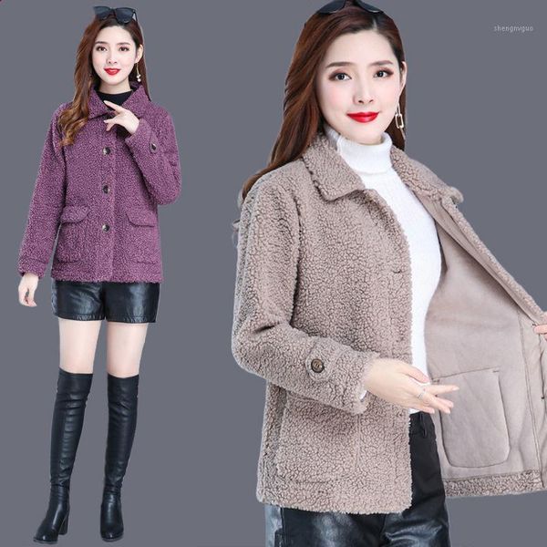 women's wool & blends autumn winter lambswool coat women jacket plus size 5xl warm fleece jackets overcoat casual faux lamb outwear fem, Black
women's wool & blends autumn winter lambswool coat women jacket plus size 5xl warm fleece jackets overcoat casual faux lamb outwear fem, Black
