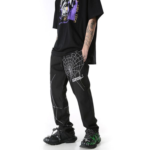 2021 new harajuku aranha web bordado casuais homens e mulheres em linha reta solto cordo feixe baggy faixa calas streetwear oversize pp3r, Black
2021 new harajuku aranha web bordado casuais homens e mulheres em linha reta solto cordo feixe baggy faixa calas streetwear oversize pp3r, Black