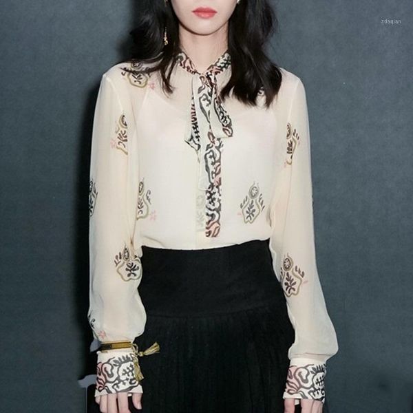runway print chiffon blouse 2021 fall see through women shirts elegant long sleeve womens and blouses women's &, White
runway print chiffon blouse 2021 fall see through women shirts elegant long sleeve womens and blouses women's &, White