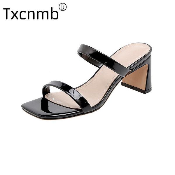 slippers txcnmb women luxury fashion genuine leather brand mules open toe slip on high heel dress shoes outdoor slides, Black
slippers txcnmb women luxury fashion genuine leather brand mules open toe slip on high heel dress shoes outdoor slides, Black