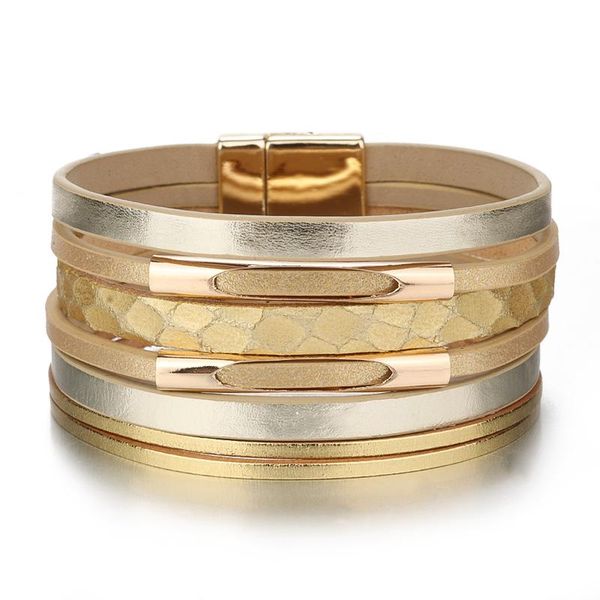 charm bracelets european and american jewelry explosion alloy hand decoration multi-layer woven magnetic leather bracelet for women, Golden;silver
charm bracelets european and american jewelry explosion alloy hand decoration multi-layer woven magnetic leather bracelet for women, Golden;silver
