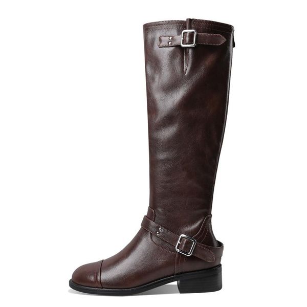 boots 2021 winter high heels women shoes fashion back zipper round toe lady brown retro with low buckles strap knee, Black
boots 2021 winter high heels women shoes fashion back zipper round toe lady brown retro with low buckles strap knee, Black