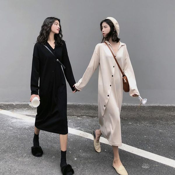 casual dresses 2021 commuter style oblique-breasted knitted straight dress temperament v-neck long-sleeved solid color robe, Black;gray
casual dresses 2021 commuter style oblique-breasted knitted straight dress temperament v-neck long-sleeved solid color robe, Black;gray