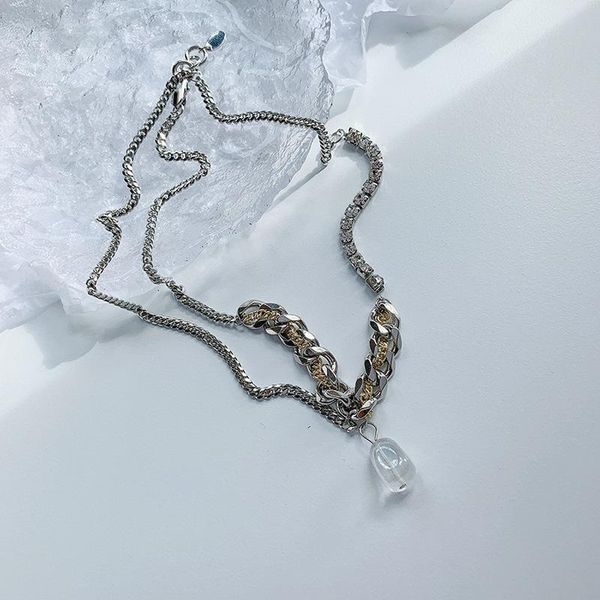 pendant necklaces minar punk hip hop chunky curb chain necklace for women shiny rhinestones clear arcylic chokers cool jewelry, Silver
pendant necklaces minar punk hip hop chunky curb chain necklace for women shiny rhinestones clear arcylic chokers cool jewelry, Silver