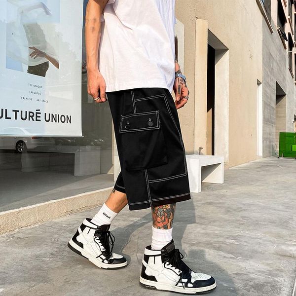 men's shorts summer ins funny muti pockets five point men high street short pants retro rock oversize cargo jeans, White;black
men's shorts summer ins funny muti pockets five point men high street short pants retro rock oversize cargo jeans, White;black