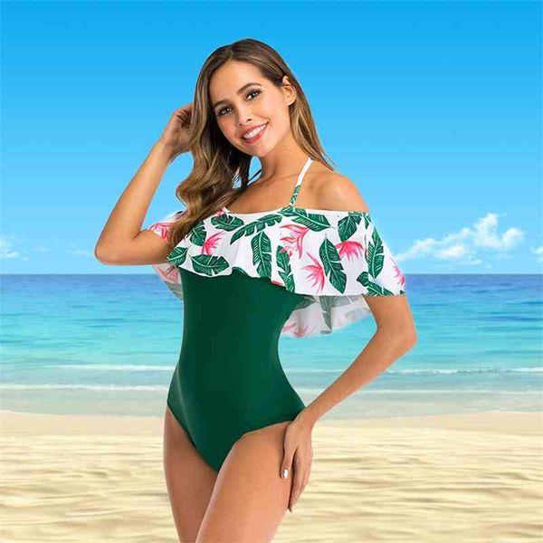 2021 new one word shoulder one-piece bikini with big ruffles swimsuit female print bodysuit biquini bathing suit beach wear
2021 new one word shoulder one-piece bikini with big ruffles swimsuit female print bodysuit biquini bathing suit beach wear