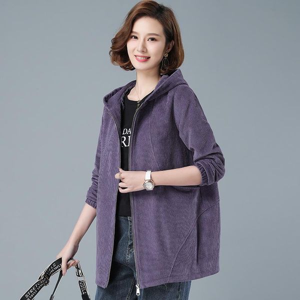women's jackets plus size corduroy women 2021 spring autumn solid color loose outwaer female casual middle-aged mother hooded overcoats, Black;brown
women's jackets plus size corduroy women 2021 spring autumn solid color loose outwaer female casual middle-aged mother hooded overcoats, Black;brown