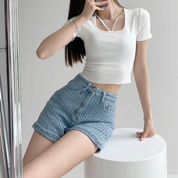 women's jeans tvvovvin fashion high waist sense of weaving denim shorts women summer loose vintage washed jacquard lgsu, Blue
women's jeans tvvovvin fashion high waist sense of weaving denim shorts women summer loose vintage washed jacquard lgsu, Blue