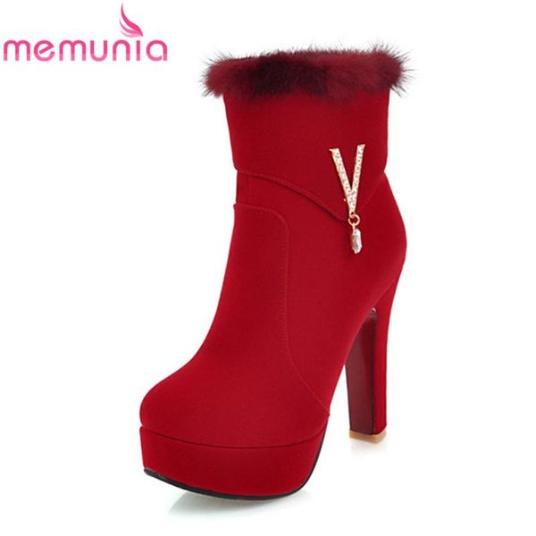 boots memunia 2021 arrival platform round toe with crystal women fur thick heels ankle female winter shoes, Black
boots memunia 2021 arrival platform round toe with crystal women fur thick heels ankle female winter shoes, Black