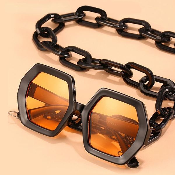 sunglasses fashion punk square women vintage unique chain polygon sun glasses female shades large frame uv400 eyewear, White;black
sunglasses fashion punk square women vintage unique chain polygon sun glasses female shades large frame uv400 eyewear, White;black