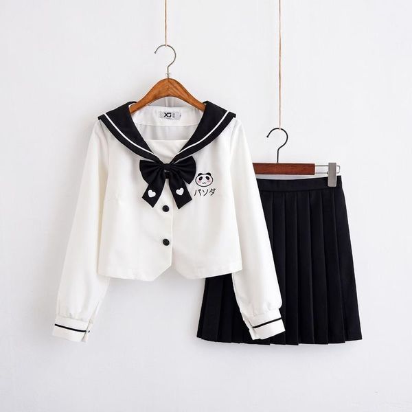 clothing sets women's japanese sweet panda embroidery long sleeve jk uniform sailor suit female student pleated skirt cosplay, White
clothing sets women's japanese sweet panda embroidery long sleeve jk uniform sailor suit female student pleated skirt cosplay, White