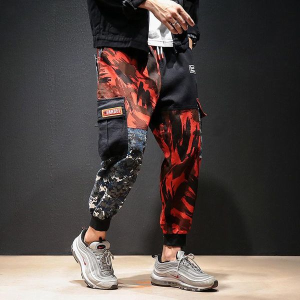 men's pants men color block cargo 2021 streetwear hip hop harem pant ankel length camo patchwork sweatpants camouflage, Black
men's pants men color block cargo 2021 streetwear hip hop harem pant ankel length camo patchwork sweatpants camouflage, Black