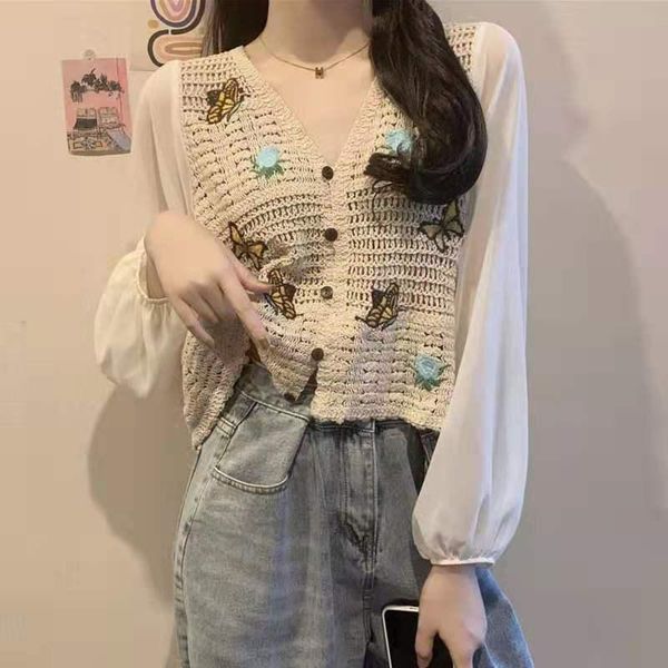 women's blouses & shirts chiffon short mini shirt 2021 spring autumn gentle style foreign long sleeve, White
women's blouses & shirts chiffon short mini shirt 2021 spring autumn gentle style foreign long sleeve, White